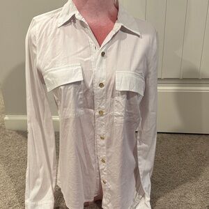 MICHAEL Michael Kors White Blouse with Gold Buttons